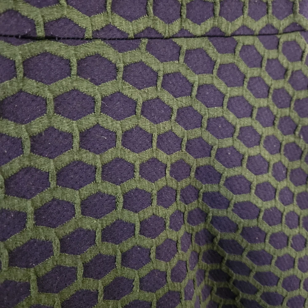 Pixley Blue and Green Casual Dress With Honeycomb Textured Pattern - Picture 7 of 12